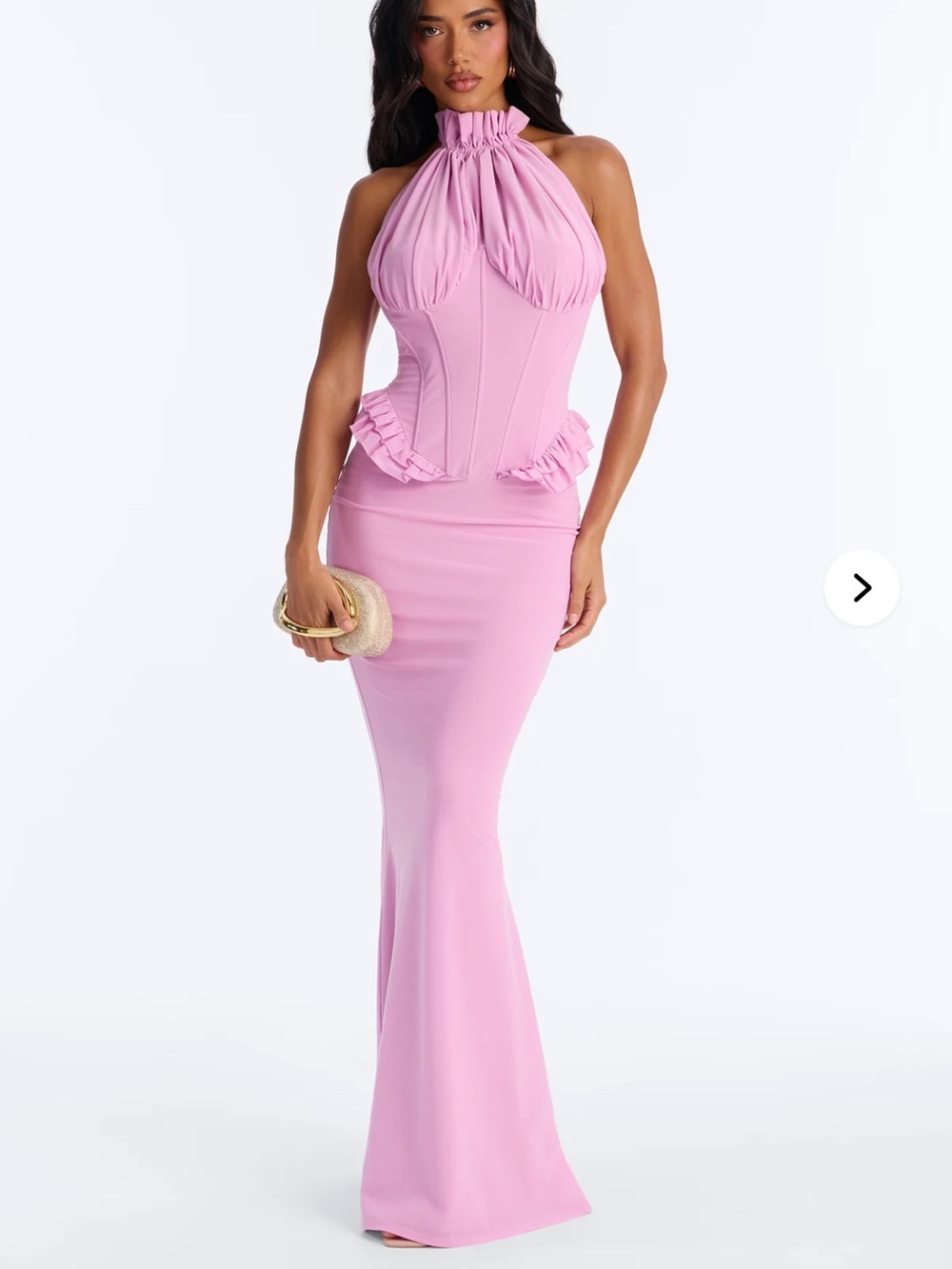 Fashionnova Vintage Mood Mesh Maxi Dress - Mauve